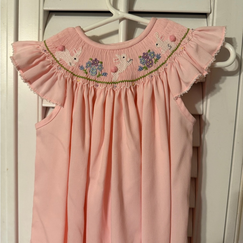 Pink Embroidered Kids Dress